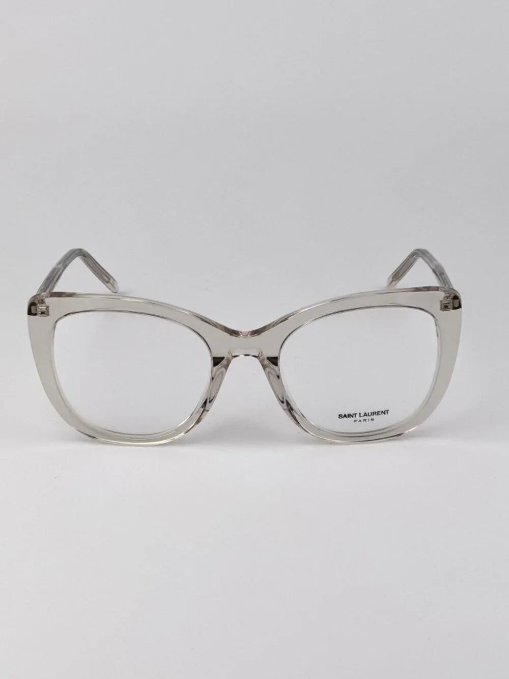 Saint Laurent SL778 004 Cat Eye Eyeglasses Transparent Beige | Women’s Designer